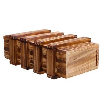 Compartment Wooden Puzzle Box Secret Drawer Brain Teaser Educational Toy Set
