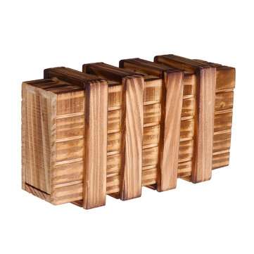 Compartment Wooden Puzzle Box Secret Drawer Brain Teaser Educational Toy Set