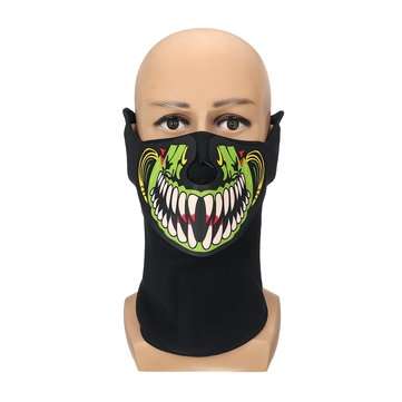 Cool Light Halloween LED Mask Cool Light Up Cosplay Party Flashing Luminous Ghost Skul... (NO.: 035)