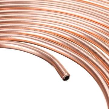 Copper Brake Pipe Hose 25 ft. Roll Of 1/4" Plated Line Tubing Piping Joint Union