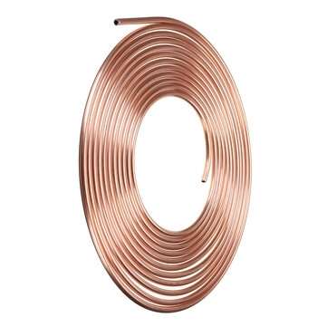Copper Brake Pipe Hose 25 ft. Roll Of 1/4" Plated Line Tubing Piping Joint Union