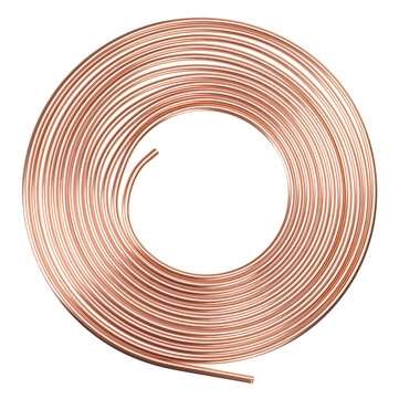 Copper Brake Pipe Hose 25 ft. Roll Of 1/4" Plated Line Tubing Piping Joint Union