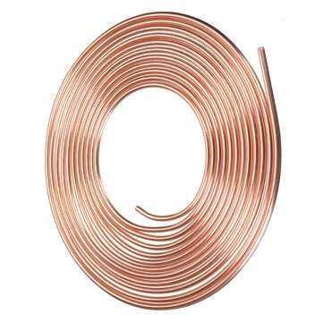 Copper Brake Pipe Hose 25 ft. Roll Of 1/4" Plated Line Tubing Piping Joint Union