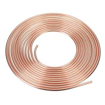 Copper Brake Pipe Hose 25 ft. Roll Of 1/4" Plated Line Tubing Piping Joint Union