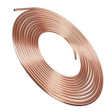 Copper Brake Pipe Hose 25 ft. Roll Of 1/4" Plated Line Tubing Piping Joint Union