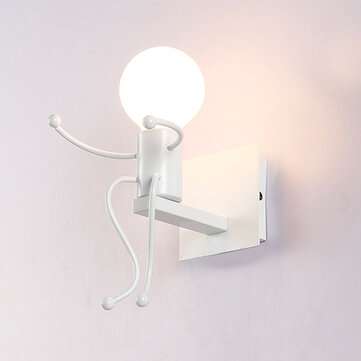 Creative Funny Modern Iron People Jumping E27 Wall Light Hanging Chandelier Fixtur... (COLOR: WHITE)