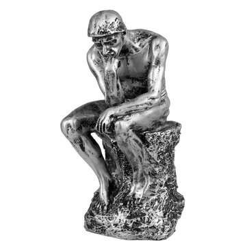 Creative Character Sculpture Thinker Pensive Decoration Living Room Study Room Mo... (COLOR: SILVER)