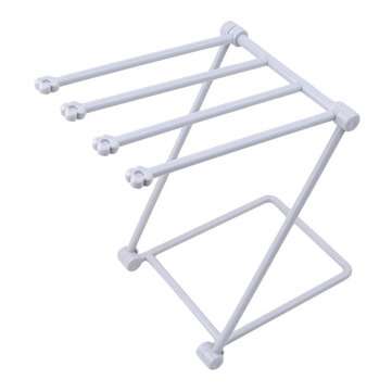 Creative Foldable Vertical Rags Towels Hanger Rag Storage Table Storage Rack ... (COLOR.: LIGHTGREY)