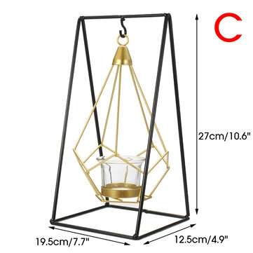 Creative Nordic Style Light Luxury Candle Holder Table Romantic Wedding Decor Crafts St... (SIZE: C)
