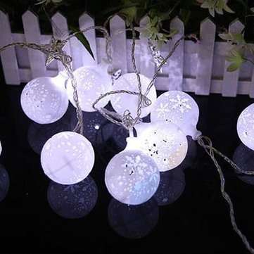 CSL-7 Gardening 5M 20LED String Light Snow Ball Shape Holi... (COLOR.: WHITE | STANDARD: USSTANDARD)