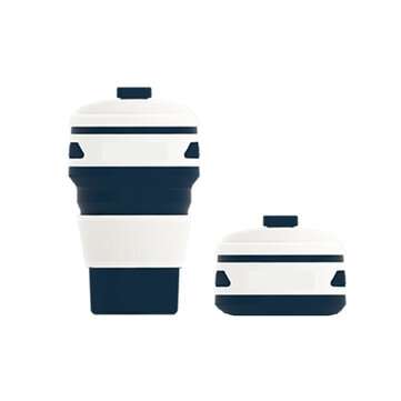 Cuntie TC2036 Silicone Collapsible Coffee Cup Silica Gel Folding Cup 350ML Lar... (COLOR.: NAVYBLUE)