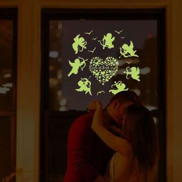 Cupid Wall Sticker Glow In The Dark Luminous Fluorescent Baby Wall Stickers Home Decor Decals