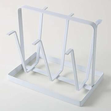 Cups Drain Kitchen Storage Rack Mug Glass Drinkware Display Organizer Holder (COLOR.: WHITE)