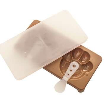 Cute Cat Claws Sakura Cherry Blossoms Shaped Popsicle Ice Cream Mak... (SHAPE2: BEAR | COLOR3: ROSE)