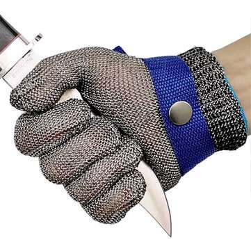 Cut-proof Resistant Gloves Stainless Steel Wire Mesh Gloves for Carpentry Butcher Tai... (SIZE: 2XL)