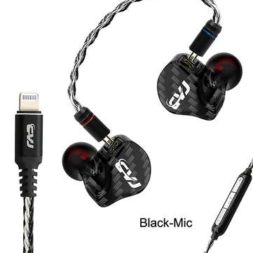 CVJ CVM MFI Certified for Lightning Earphones Socket 1DD + 1BA Hi... (TYPE: STANDARD | COLOR: BLACK)