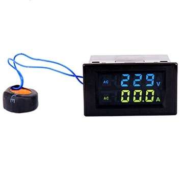 D85-2042A Double Display LCD Voltmeter Ammeter Digital Display Ac Voltage Meter A... (COLOR.: BLACK)