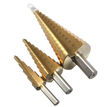DANIU 3Pcs HSS 4-12 20 32mm High Quality Steel Step Drill Bit Hole Cutter