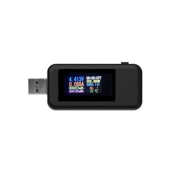 DANIU Digital 10 in 1 Colorful LCD Display USB Tester Voltage Current Tester USB ... (COLOR.: BLACK)
