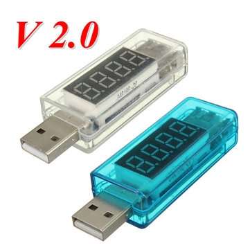 DC 3-7.5V 0-5A V2.0 USB Voltage Current Meter Detector Charger (COLOR.: WHITE)