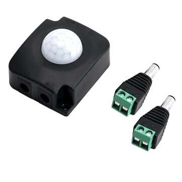 DC12-24V 10A Automatic Infrared PIR Motion Sensor Switch For LED Strip Light (COLOR.: BLACK)