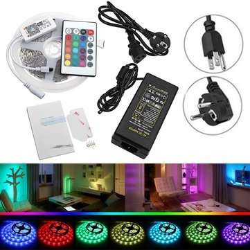 DC12V 5M SMD5050 RGBW Non-Waterproof Smart Wifi Alexa Phone APP Control LED Strip ... (PLUG: USPLUG)