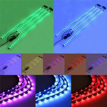 DC12V RGBW Flow LED Under Car Tube Strip Light APP Wireless Control Waterproof Underglow Body Lamp K