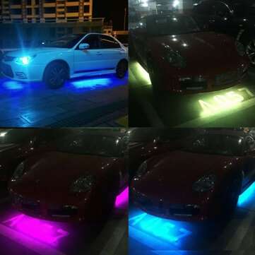 DC12V RGBW Flow LED Under Car Tube Strip Light APP Wireless Control Waterproof Underglow Body Lamp K