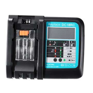 DC18RC Fast Lithium-Ion USB Battery Charger LED Display BL1830 BL1840 BL1850 For 1... (PLUG: EUPLUG)