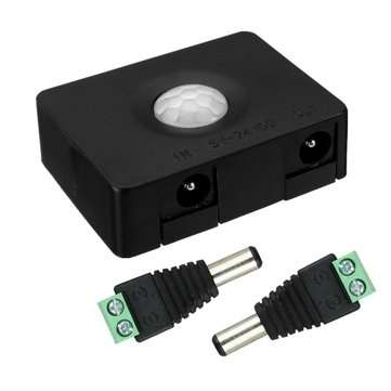 DC5-24V 5A Human Infrared Motion Sensor Controller LED Strip Light Switch + 5.5*2... (COLOR.: BLACK)