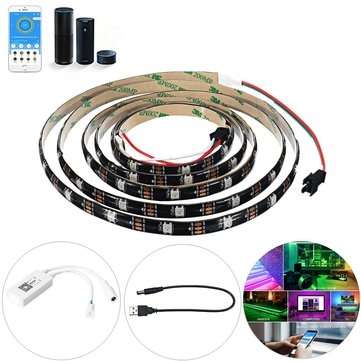 DC5-24V WS2812 SP501E 180 Modes Waterproof 1M 2M WiFi Smart RGB LED Strip Light Supp... (LENGTH: 1M)