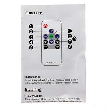 DC5-24V LED RF Remote Controller For RGB 5050/3528 SMD LED Strip