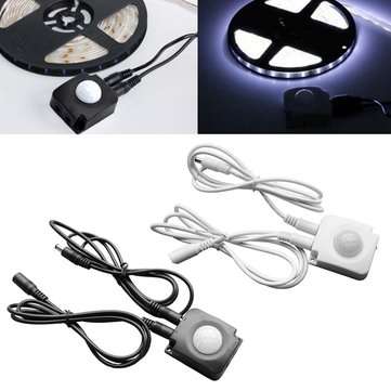 DC5V-24V 10A Automatic Infrared PIR Motion Sensor Switch for LED Strip Light   (COLOR.: BLACK)