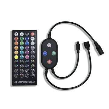 DC5V-24V bluetooth Music RGB 4Pin LED Controller + 40Keys IR Remote Control fo... (TYPE: SINGLEHEAD)