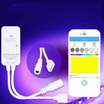 DC9-24V 5Pin 6A WiFi Timing Dimmer Controller Work With Alexa Voice for RGBW LED Strip Light