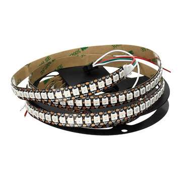 DC5V 2M WS2812B 144LED/M 12MM Width IP20 White/Black Board Individual Addressable... (COLOR.: BLACK)