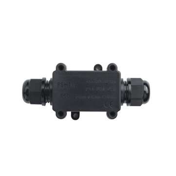 DEENLAI FSH711 Mini 2 Way Black IP68 Waterproof Wire Junction Box 1 ... (TYPE: WITHOUTTERMINALBLOCK)