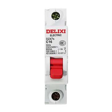 Delixi DZ47S-1P/C AC 230/400V 6/16A 1P Plastic Air Switch Miniature Circuit Breaker  (TYPE: 1)