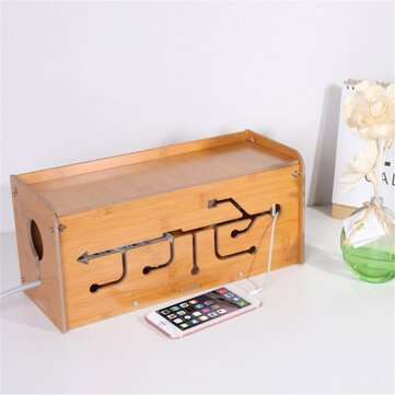 Desktop Cable Storage Box Wire Socket Holder Case Management Organizer Shelf