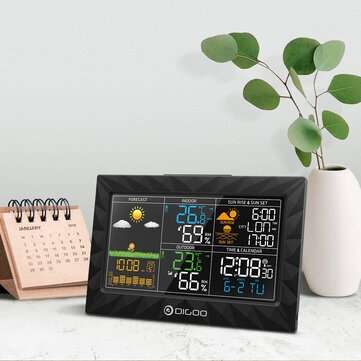 DIGOO DG-TH8988 3CH LCD Color Weather Station + Outdoor Remote Sensor Thermometer Humidity Snooze Cl