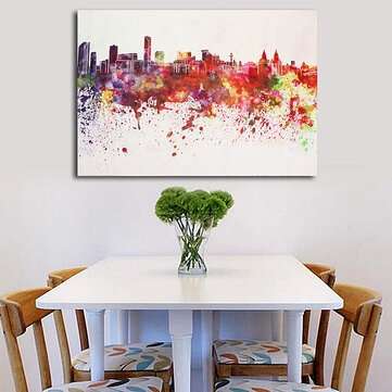 DIY Art Painting Color City Building Painting Canvas Decor Home Decoration Wall Pictures Living Room