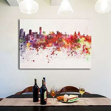 DIY Art Painting Color City Building Painting Canvas Decor Home Decoration Wall Pictures Living Room