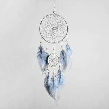 DIY Dream Catcher Wall Decor Blue Feather Handmade Dreamcatcher for Bedroom (TYPE: TYPEA)