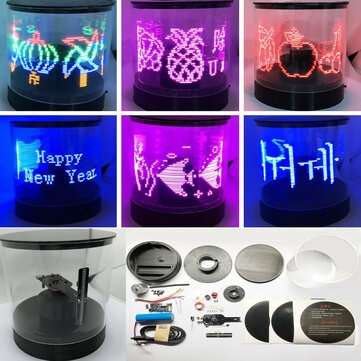 DIY Rotating LED Electronic Kit Electronic Production Rotating POV Electronic Comp... (COLOR.: PINK)