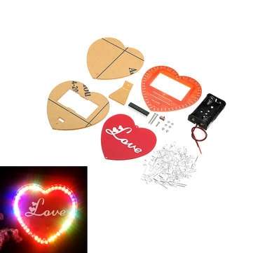 DIY Seven Color Heart Shaped LED Flow Lamp Production Kit DIY LED Flash Kit