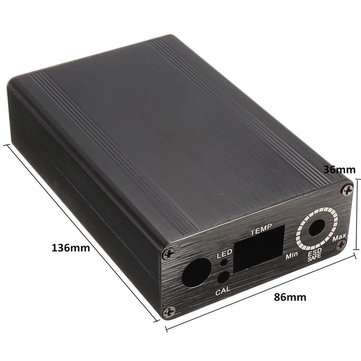 DIY T12 Digital Soldering Iron Station Aluminum Black Shell Case Power Socket Switch