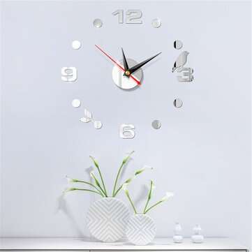DIY Wall Bird Frameless 3D Acrylic Mirrors Surface Wall Sticker Home Decoration (COLOR: BLACK)