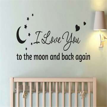 DIY Wall Sticker I love You to Moon PVC Removable Baby Room Wallpaper Wall Decal Stickers