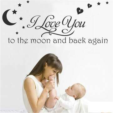 DIY Wall Sticker I love You to Moon PVC Removable Baby Room Wallpaper Wall Decal Stickers