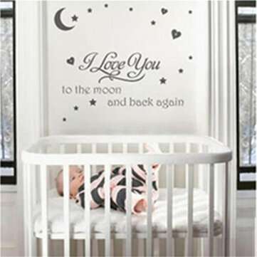 DIY Wall Sticker I love You to Moon PVC Removable Baby Room Wallpaper Wall Decal Stickers